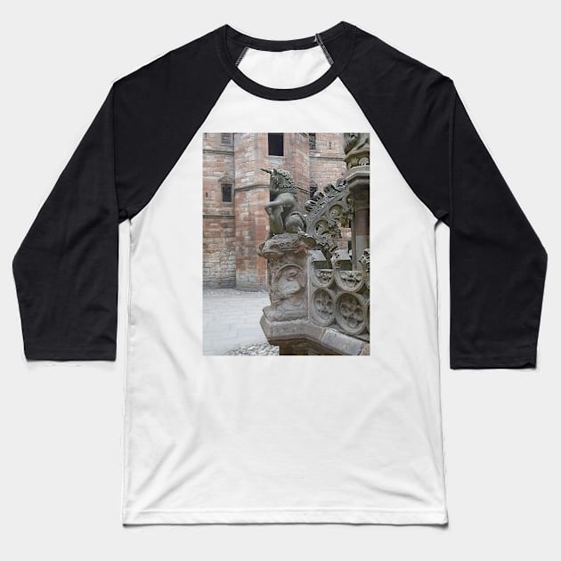 Fountain Detail (1), Linlithgow Palace, Scotland Baseball T-Shirt by MagsWilliamson